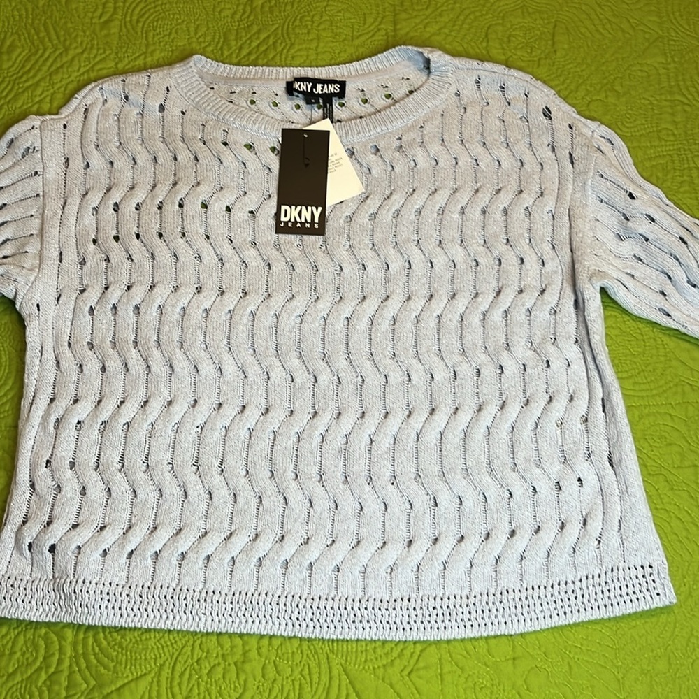 DKNY Jeans Blue Gray Sweater - NWT - Retails $79 - Picture 5 of 7